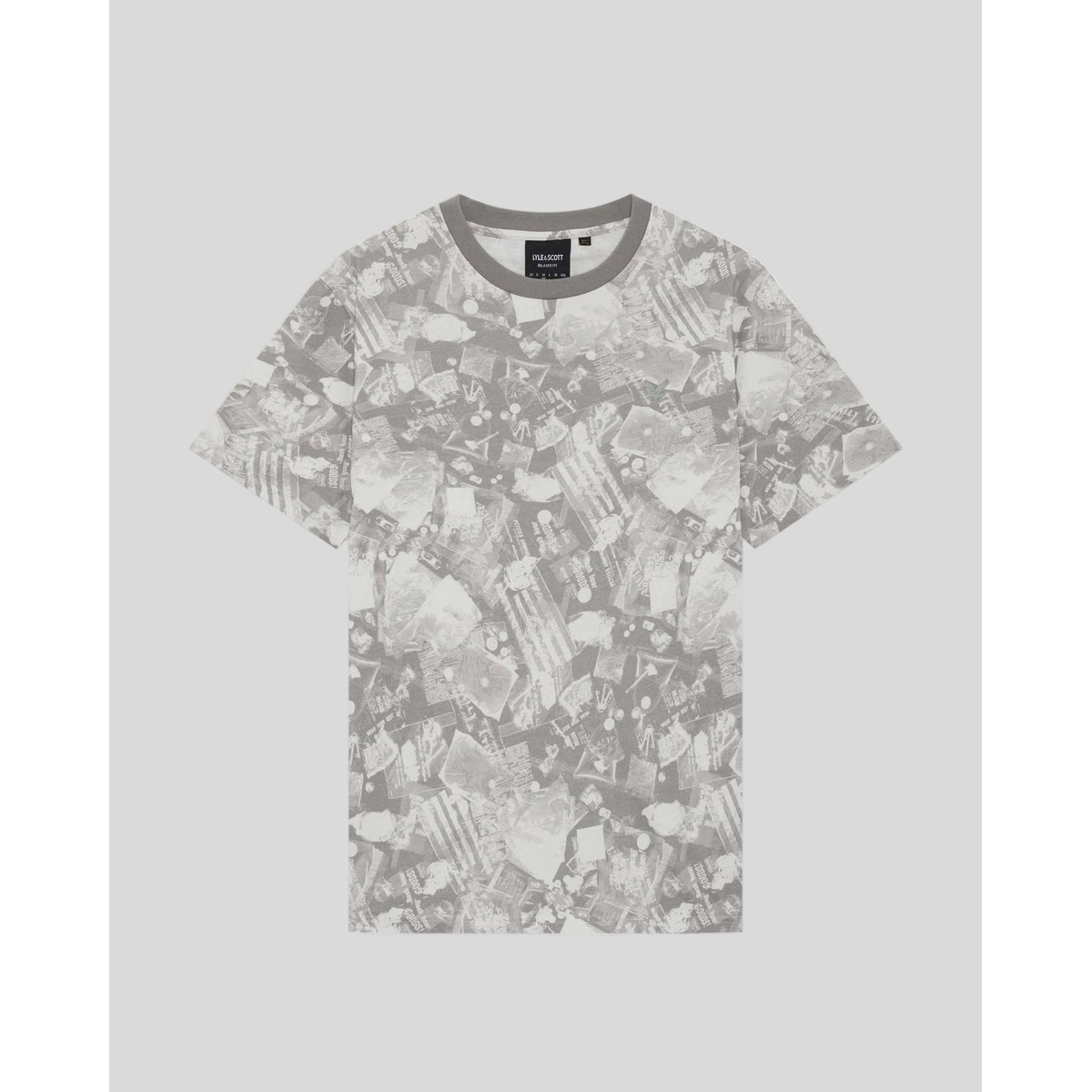 T-shirt industriel à imprimé graphique gris froid, LYLE & SCOTT