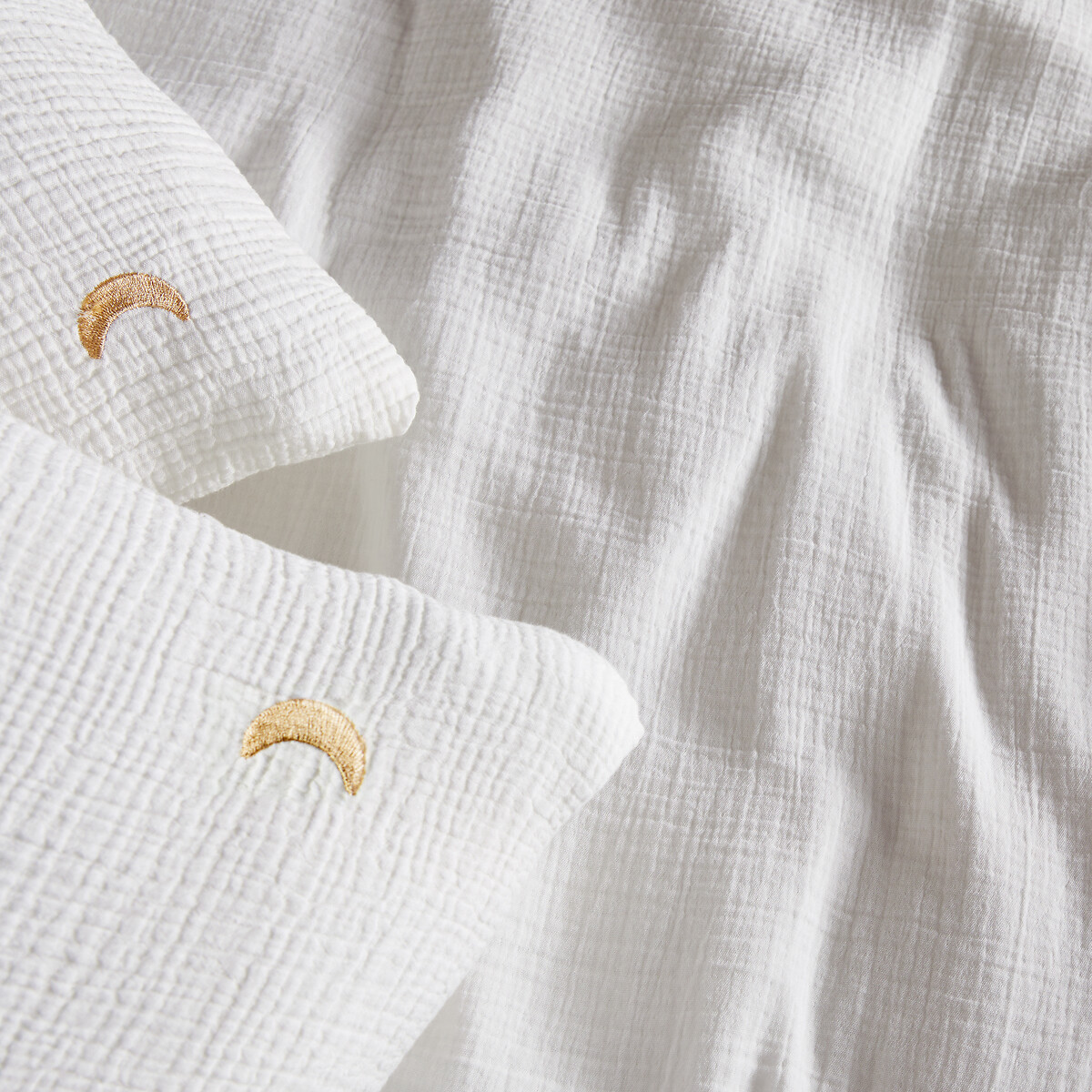 Housse de couette gaze de coton biologique, Cuddly blanc ecume, AM.PM