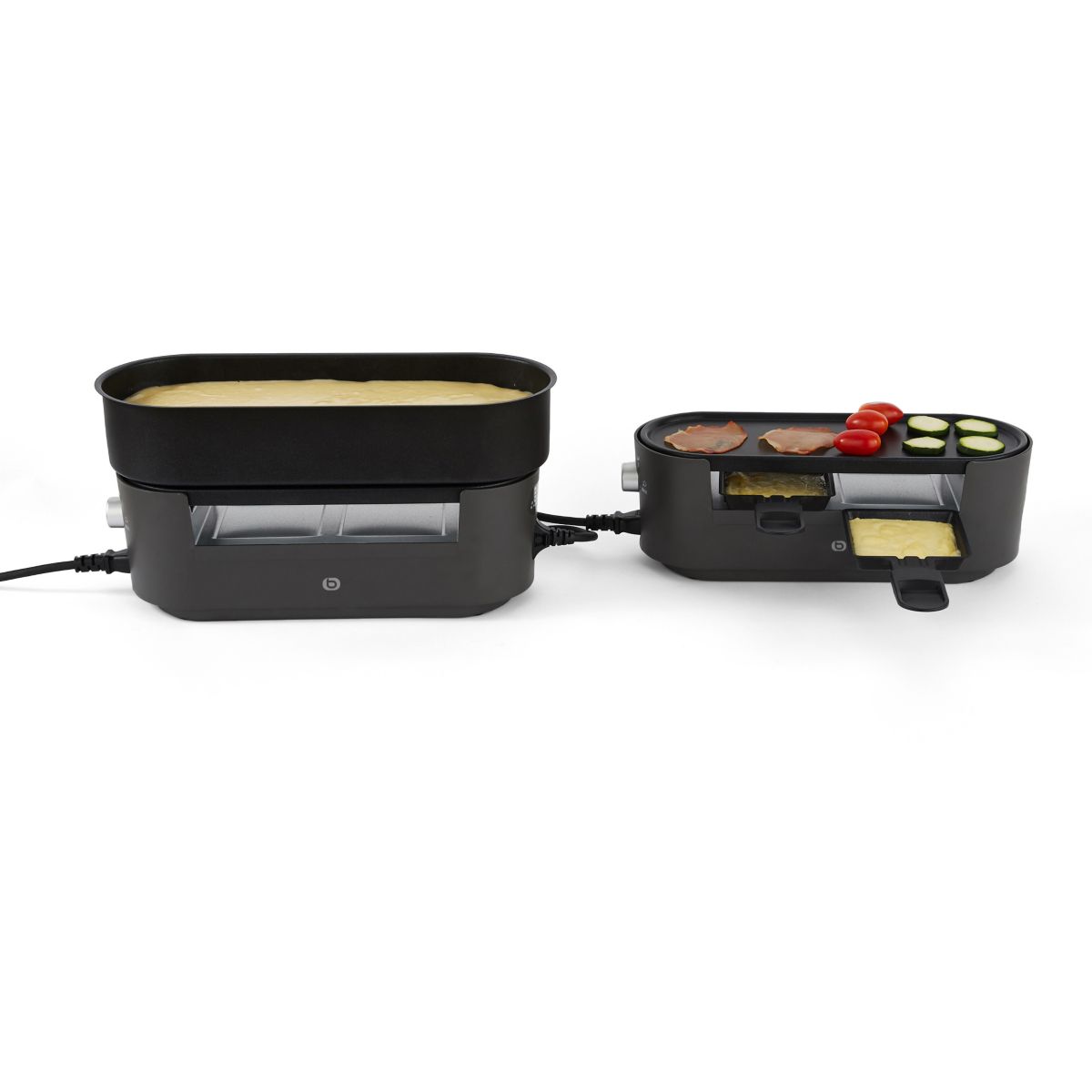 Raclette Fondue ERMP1 Duo Multiplug Fondue 2 personnes couleur unique, ESSENTIEL B