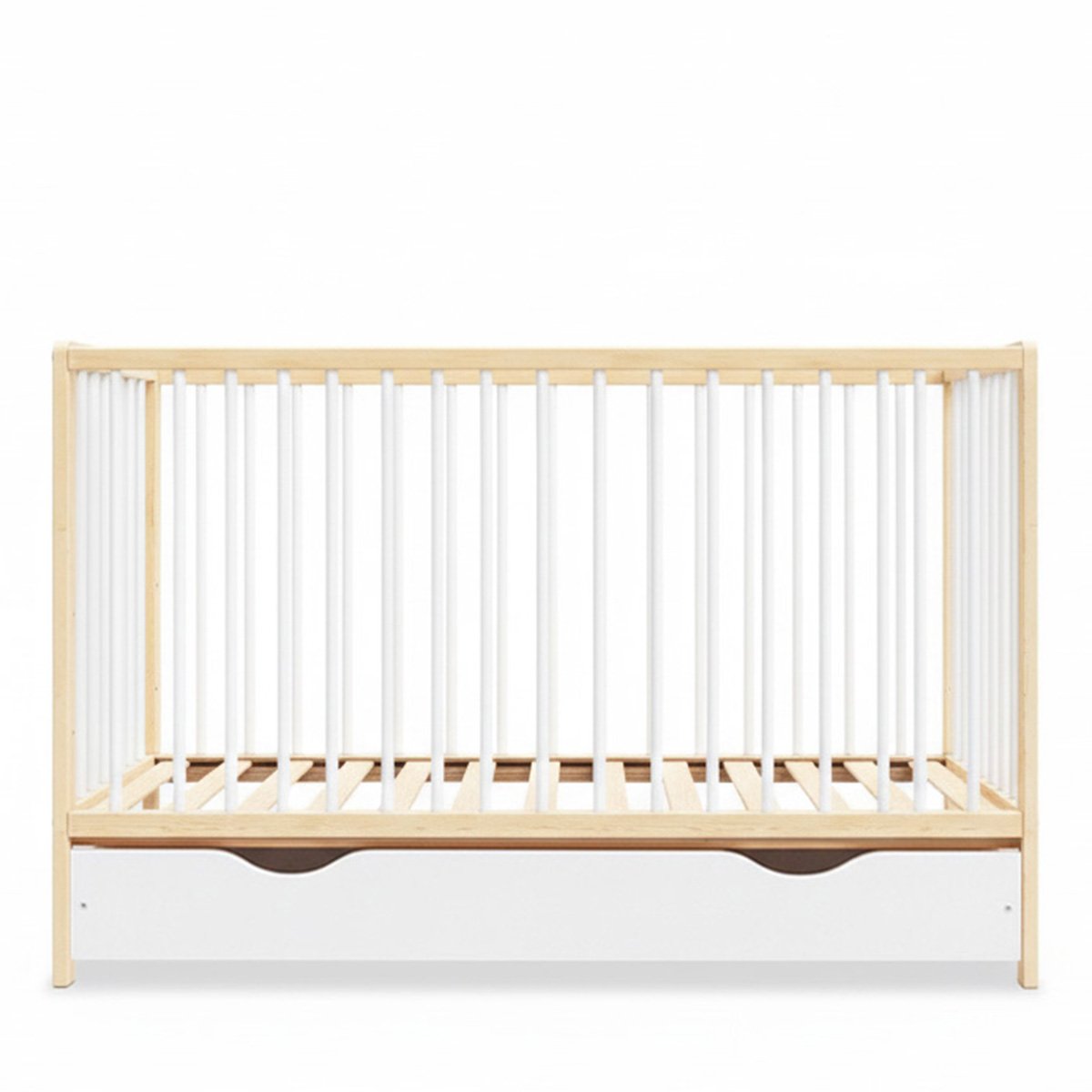 Lit bébé évolutif Mathis - De la naissance à 3 ans blanc et bois, MINEA