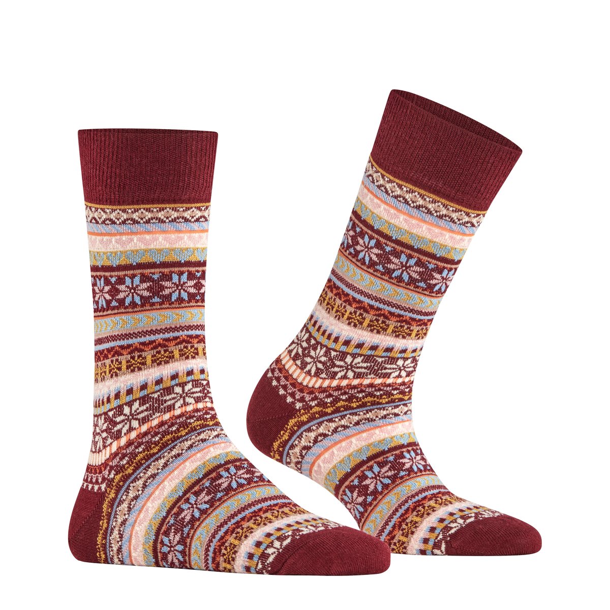 Chaussettes Fair Isle Delight Opaque rouge, BURLINGTON