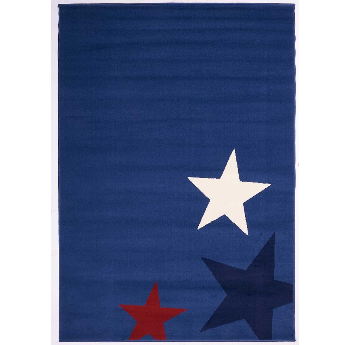 Tapis enfant tissé LYN1 STAR bleu, UN AMOUR DE TAPIS