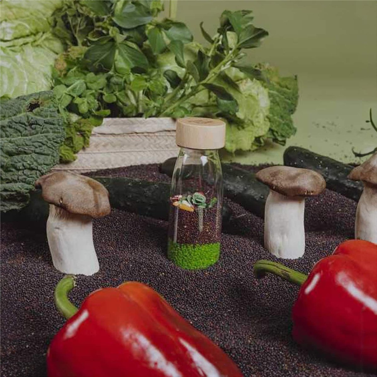 Bouteille sensorielle Légumes multicolore, PETIT BOUM