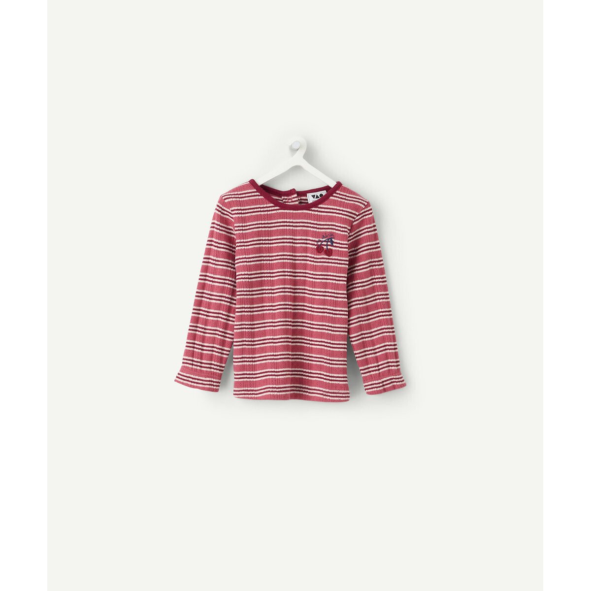 T-shirt maniche lunghe a righe rosso, TAPE A L'OEIL