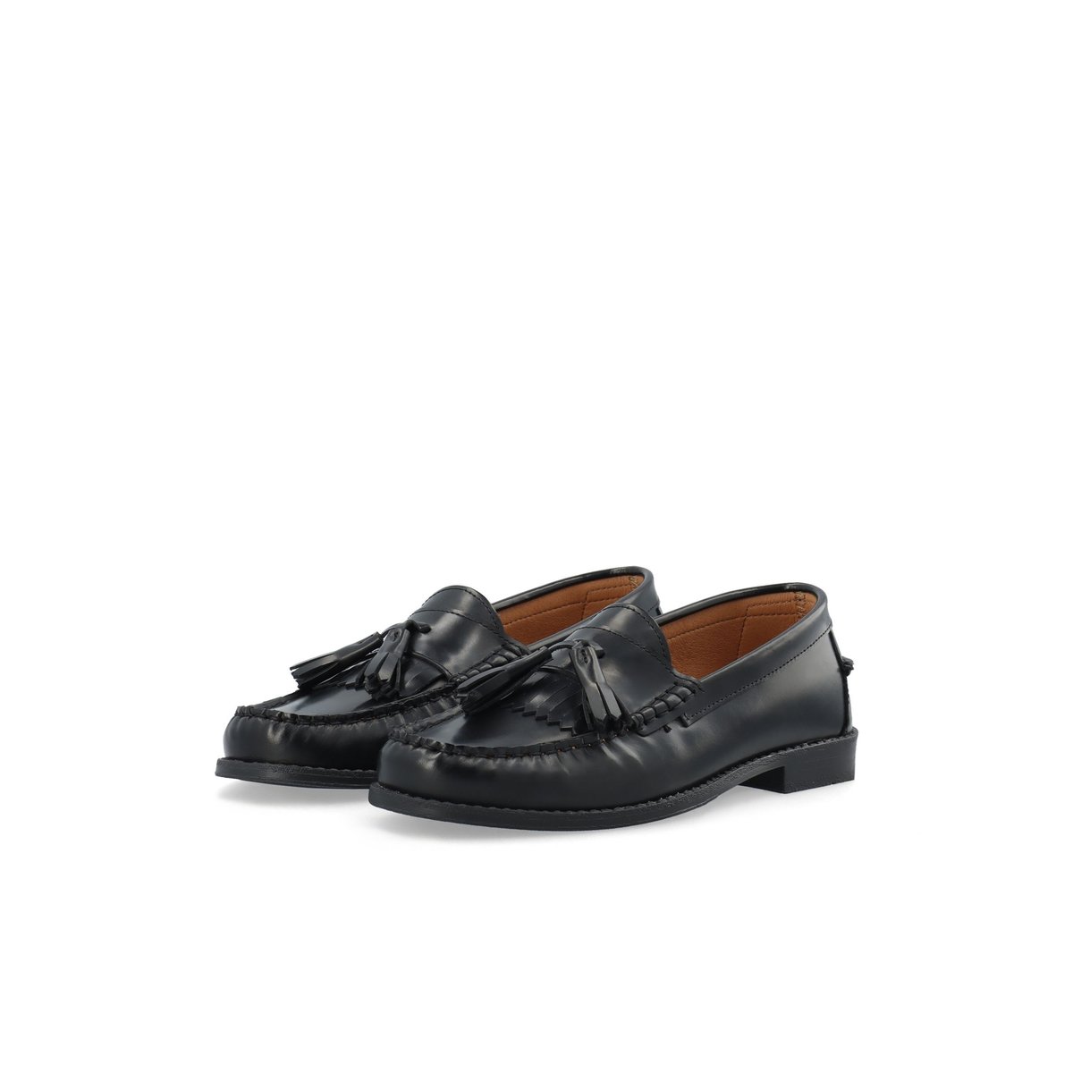 Mocassins En Cuir black1, BIANCO
