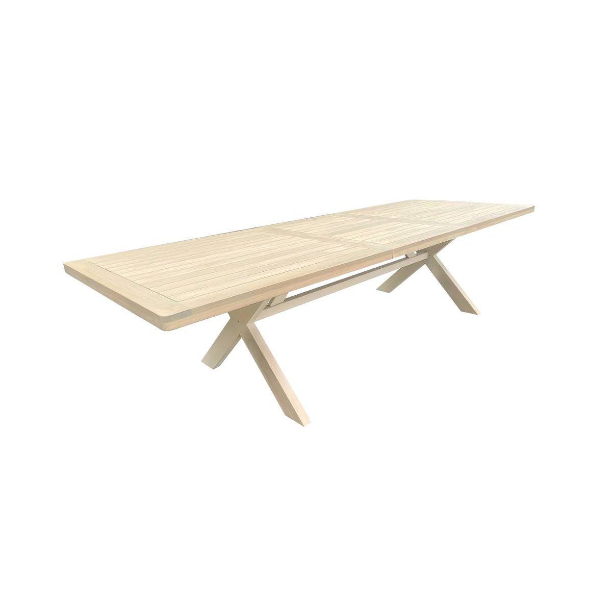 Table de jardin extensible 12 places en eucalyptus XENIA beige, HESPERIDE
