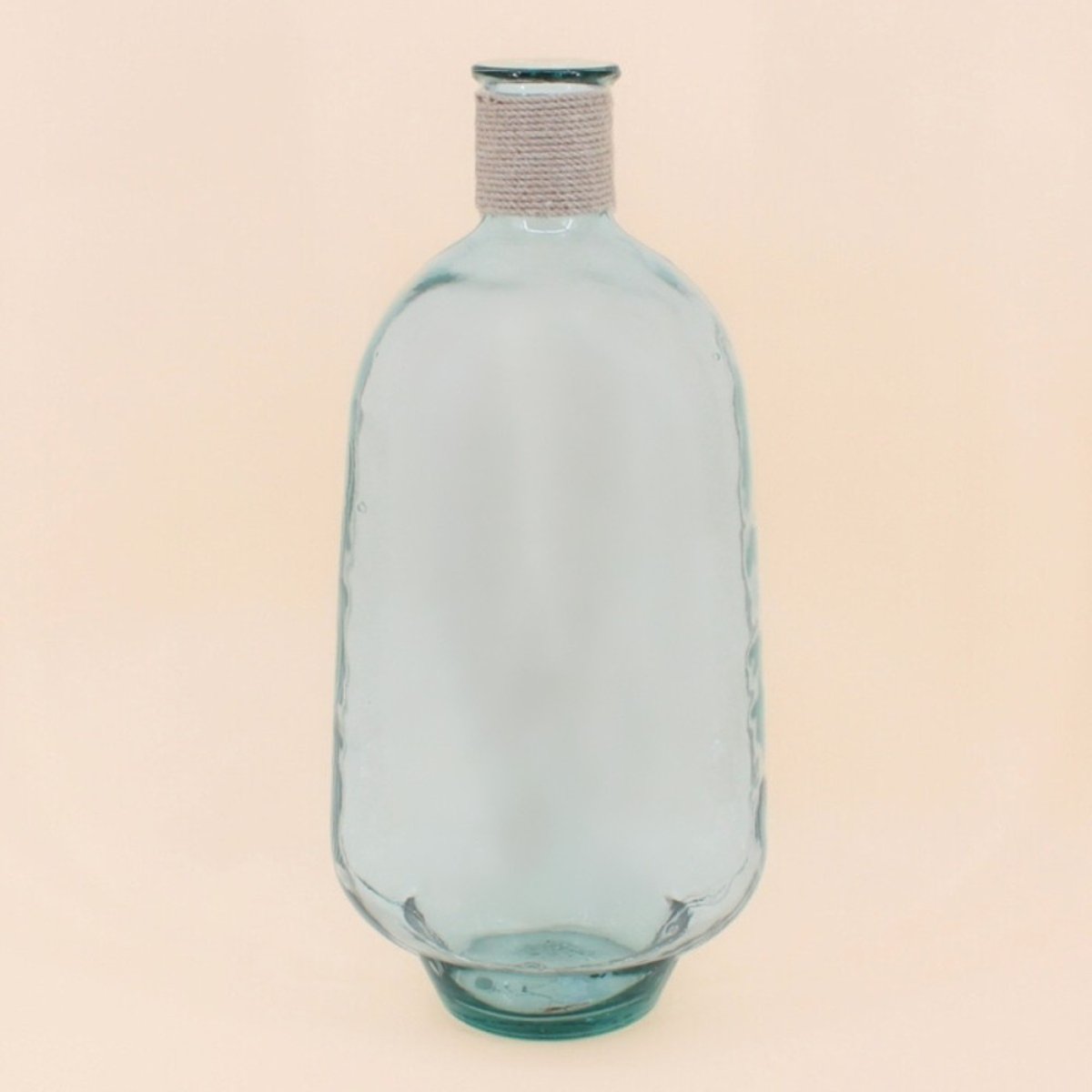 Vase dame jeanne en verre avec corde, H60cm transparant, ORNAMI