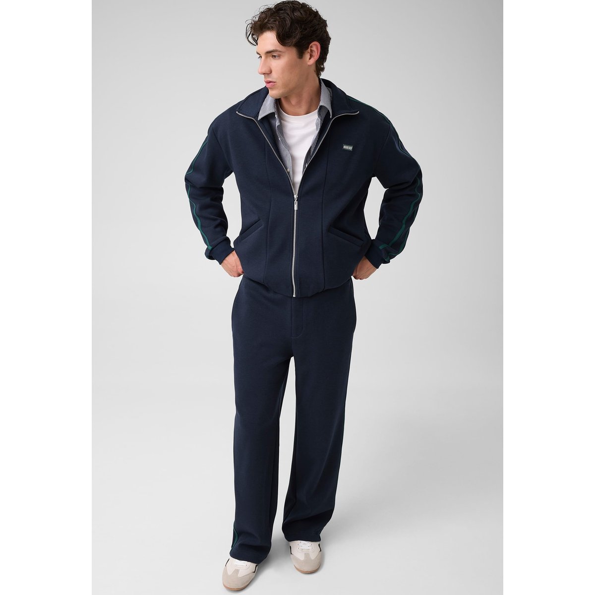 Sweat À Capuche Zippé Intégral bleu foncé, GUESS