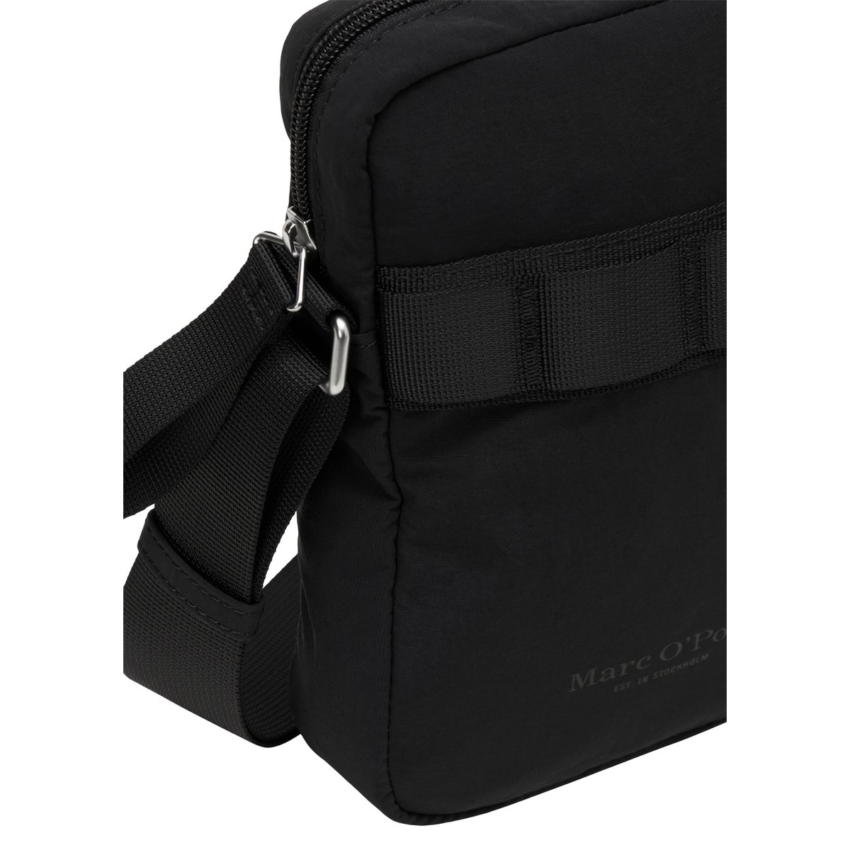 Sac à bandoulière petit format en polyamide recyclé noir, MARC O'POLO