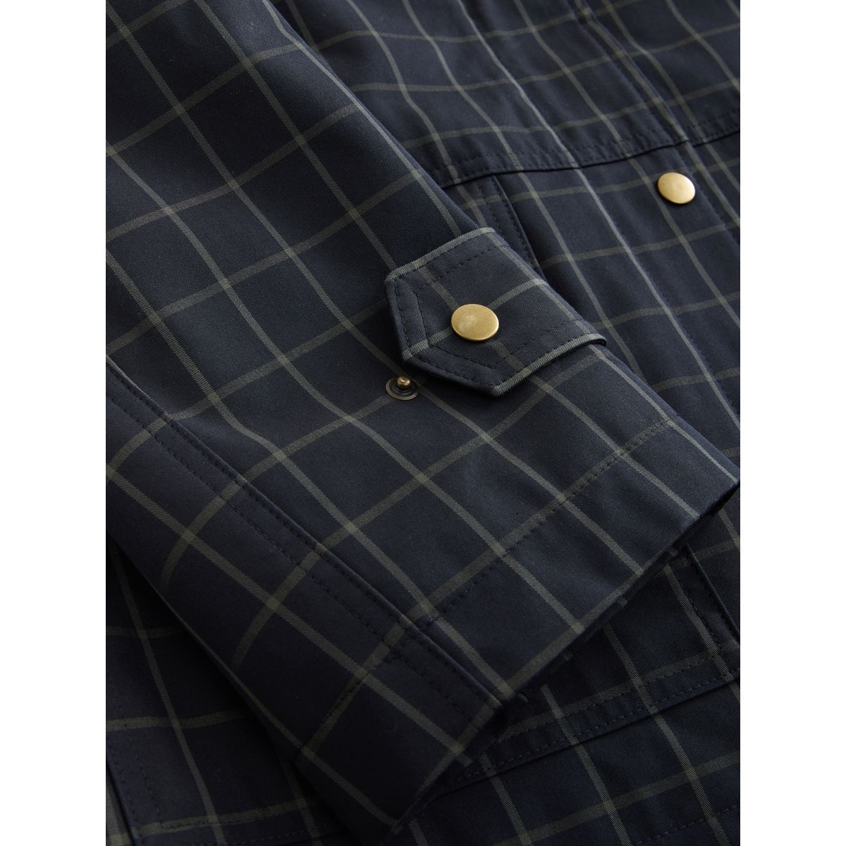 Manteau classique avec col en velours côtelé bleu marine à carreaux, NEXT