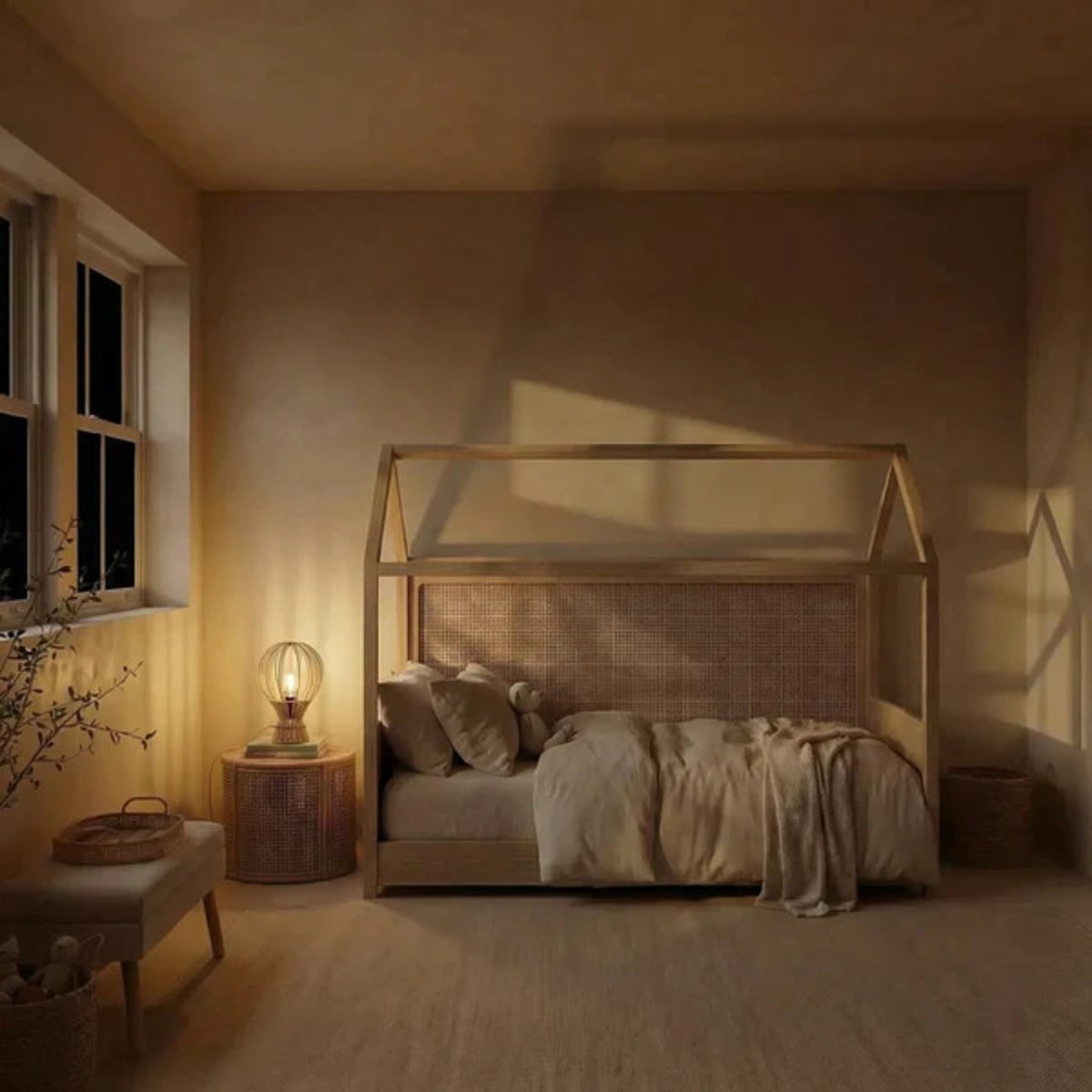 Lampe de table en bois de peuplier ARCHIMEDE bois clair, ATELIER LOUPIOTE
