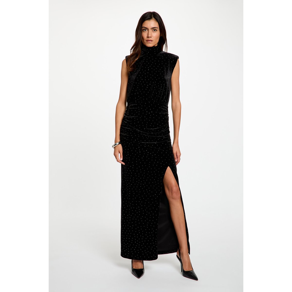 Robe longue velours noir, MORGAN