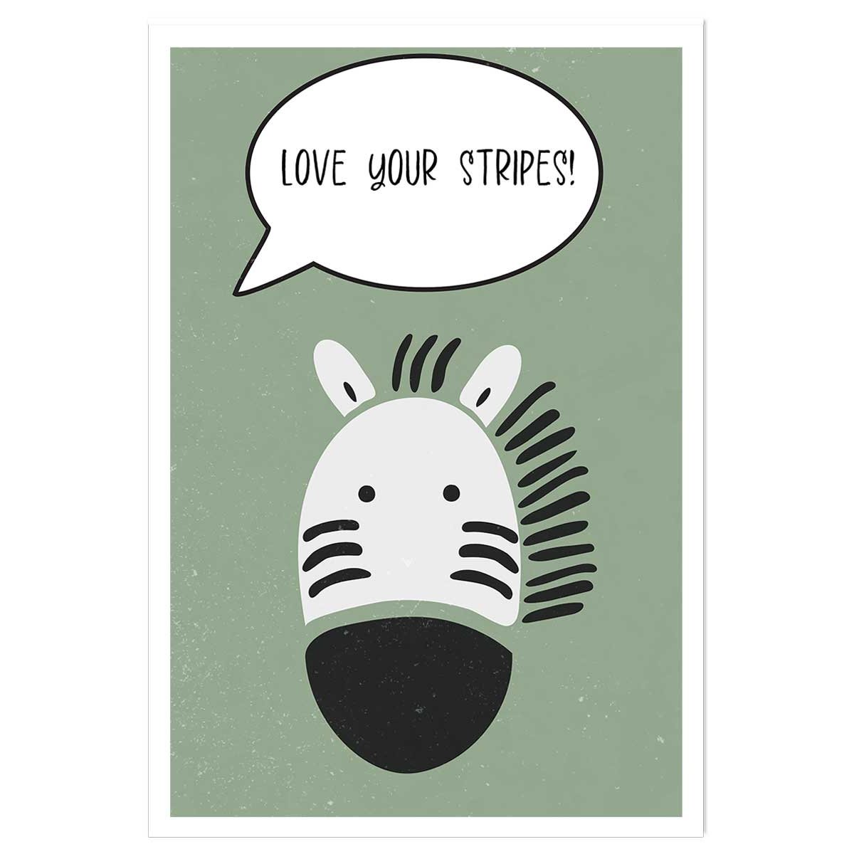 Affiche enfant zebre affiche seule, HEXOA