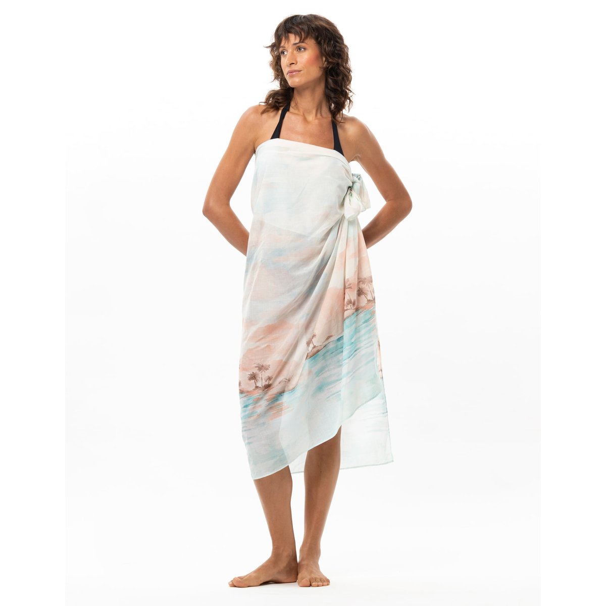 Paréo en voile de coton SUNSET 281 multicolore, LE CHAT