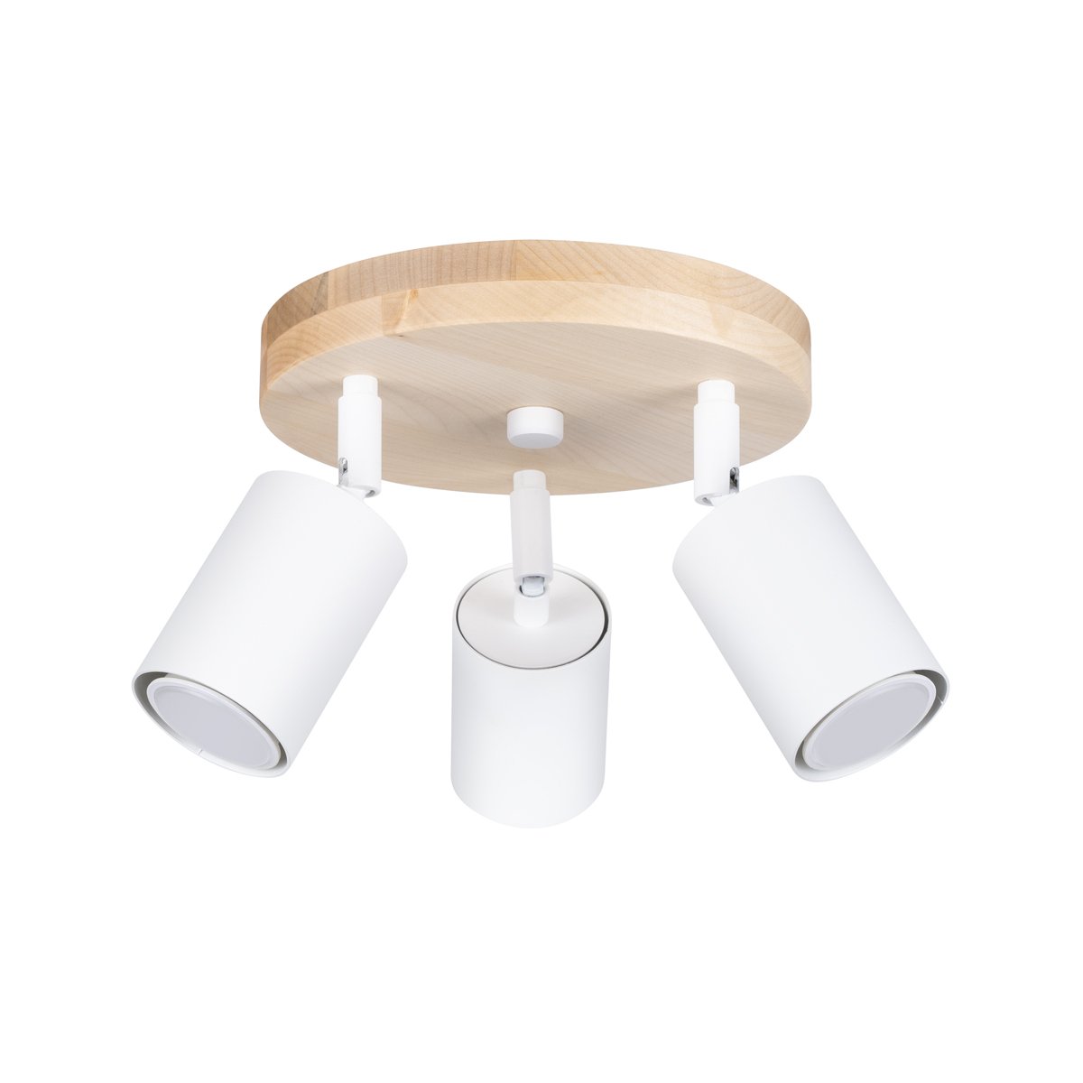 Plafonnier Acier Bois/Blanc GU10 3 Verdo marron, EDEN