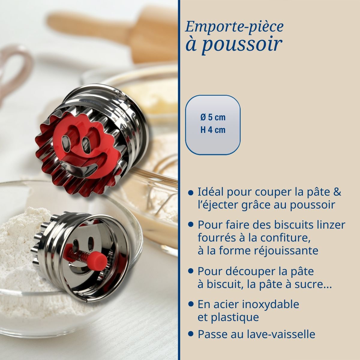 Set de 2 emporte-pièces biscuit linzer NOËL inox, DR OETKER
