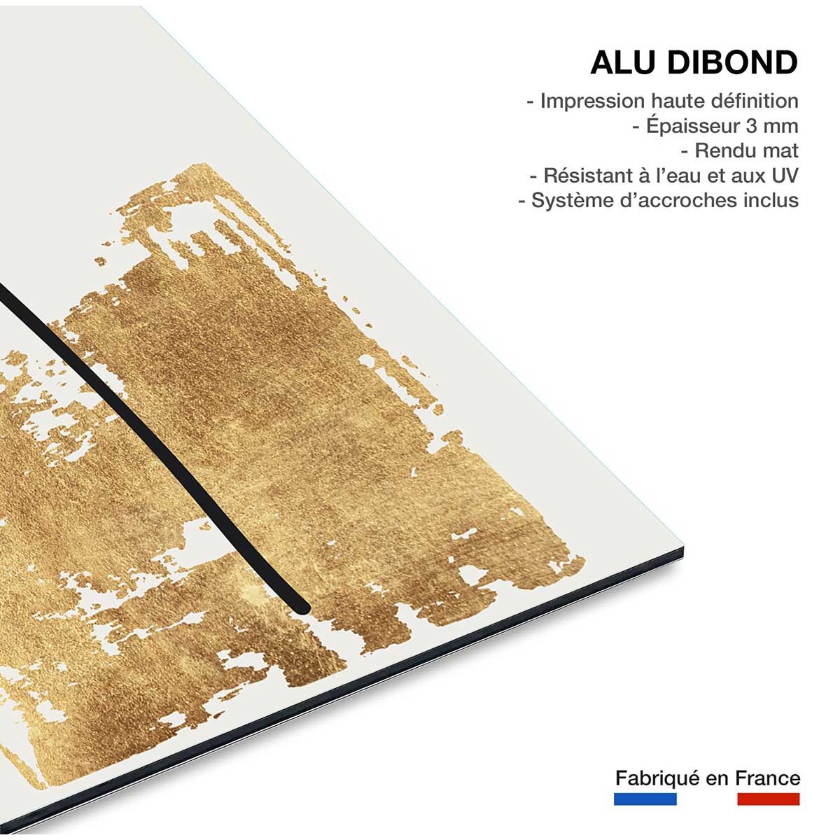 Tableau fleur pollen doré tableau alu dibond, HEXOA