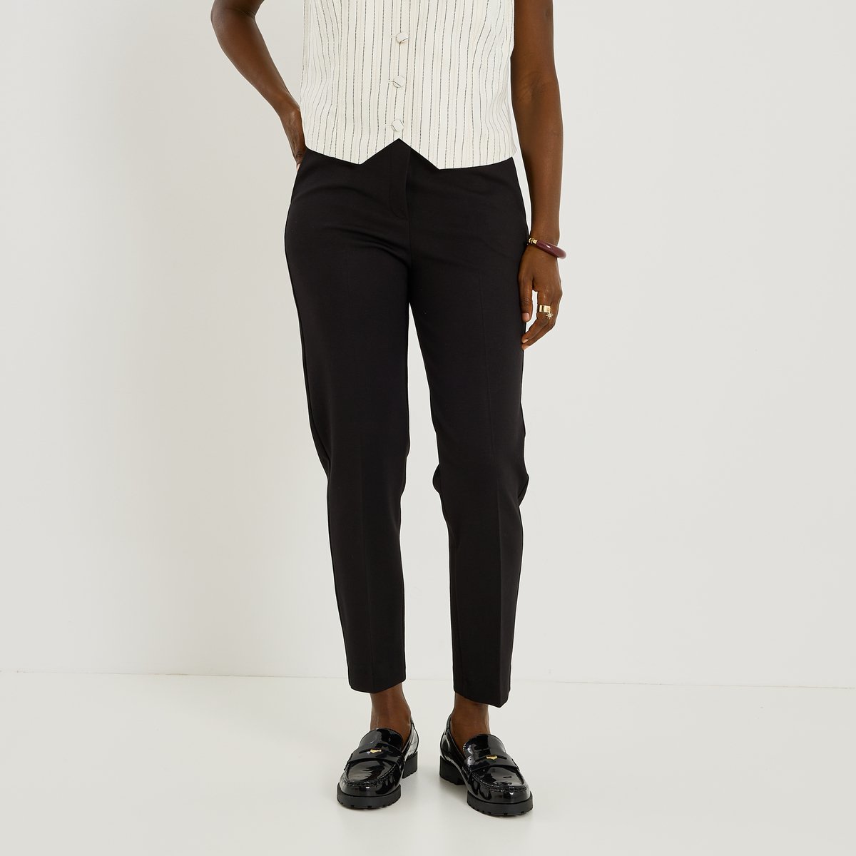 Pantalon fuselé en maille noir, GRAIN DE MALICE