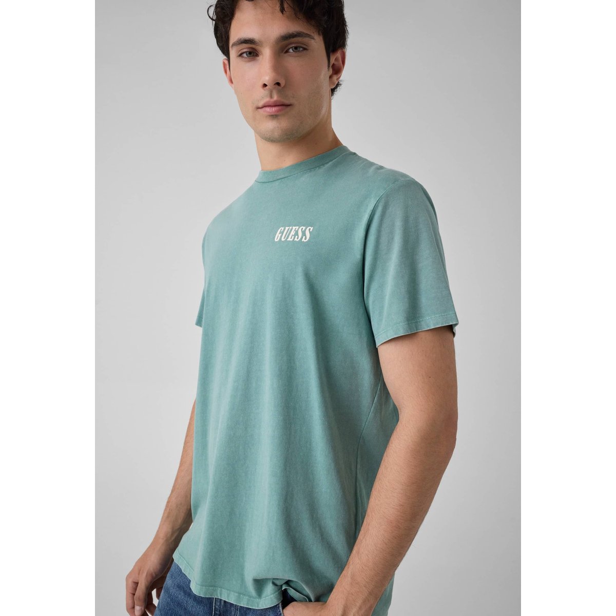 T-Shirt En Coton vert, GUESS
