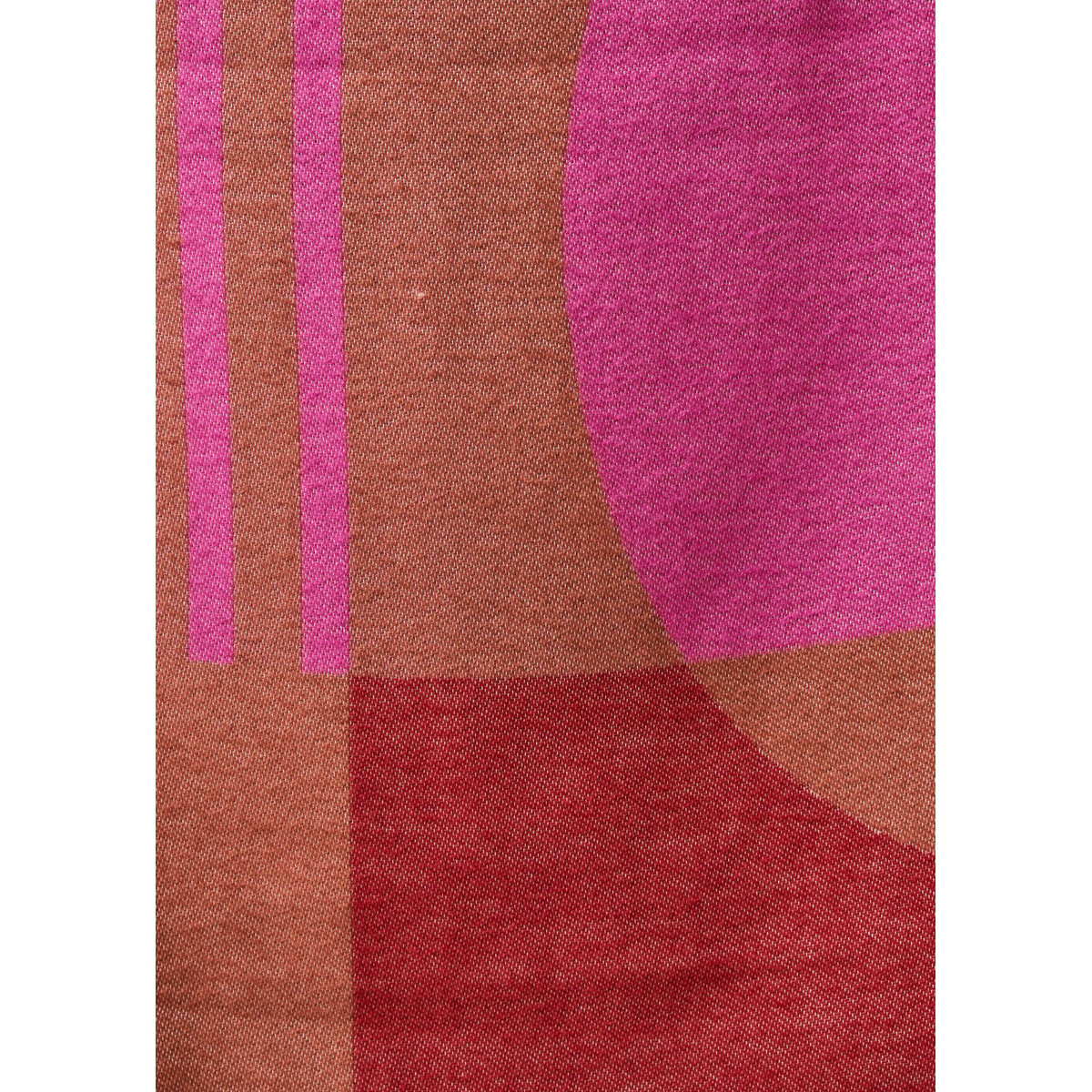 Écharpe en laine à motifs bourgogne, LA FEE MARABOUTEE