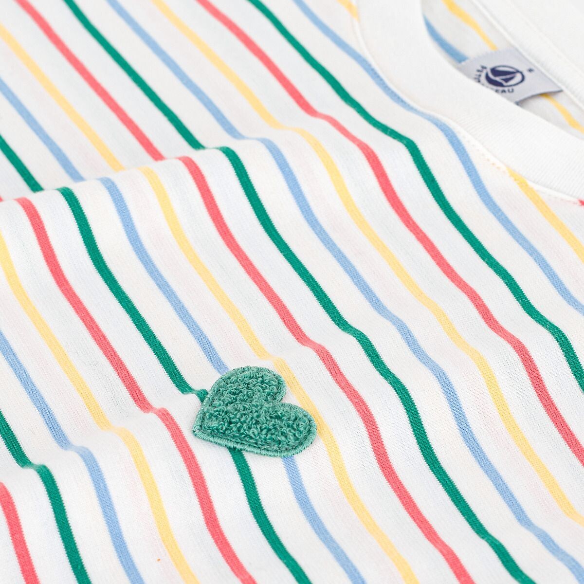 T-shirt rayé, col rond rayé multicolore, PETIT BATEAU