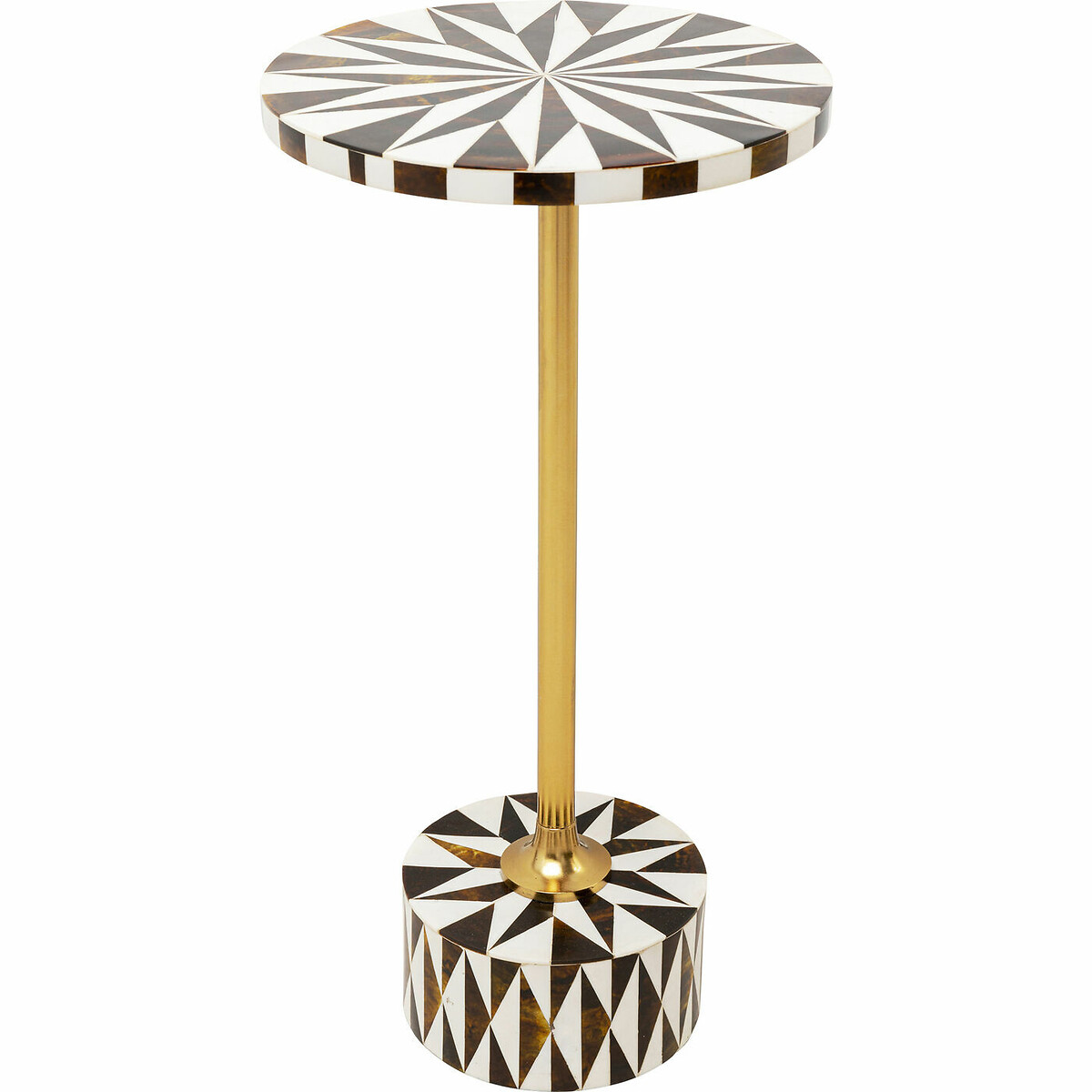 Side Table Domero Star Brown White Ø25cm black, KARE DESIGN