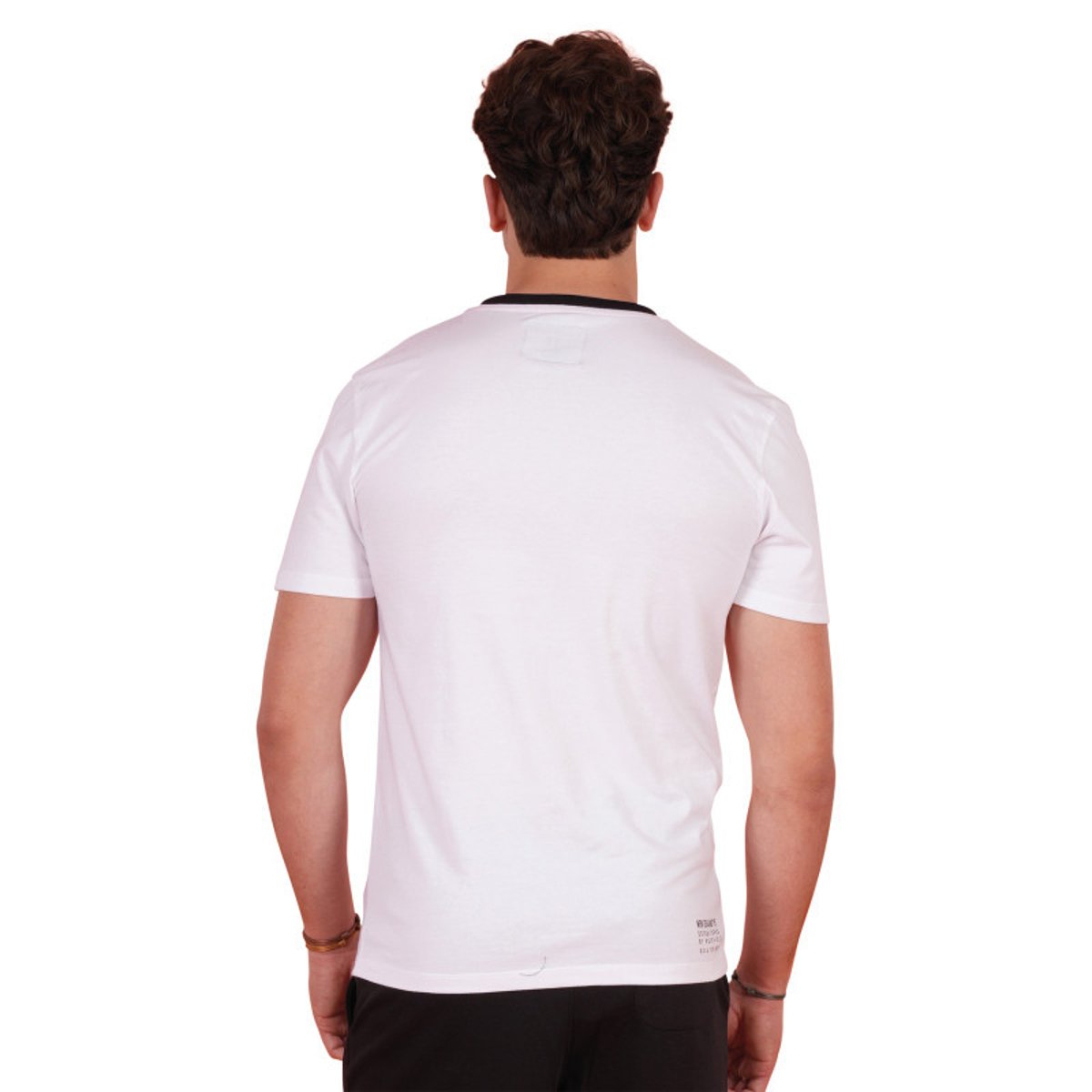 T-shirt en coton blanc uni pourvu d'un col rond et d'une coupe droite blanc, RUCKFIELD