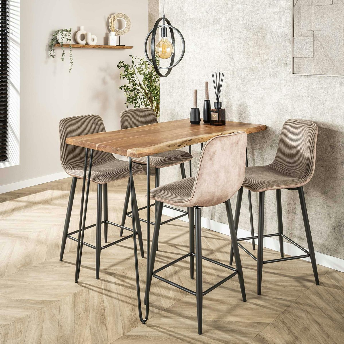 Table haute bois massif naturel 130 cm MELBOURNE bois naturel, PIER IMPORT