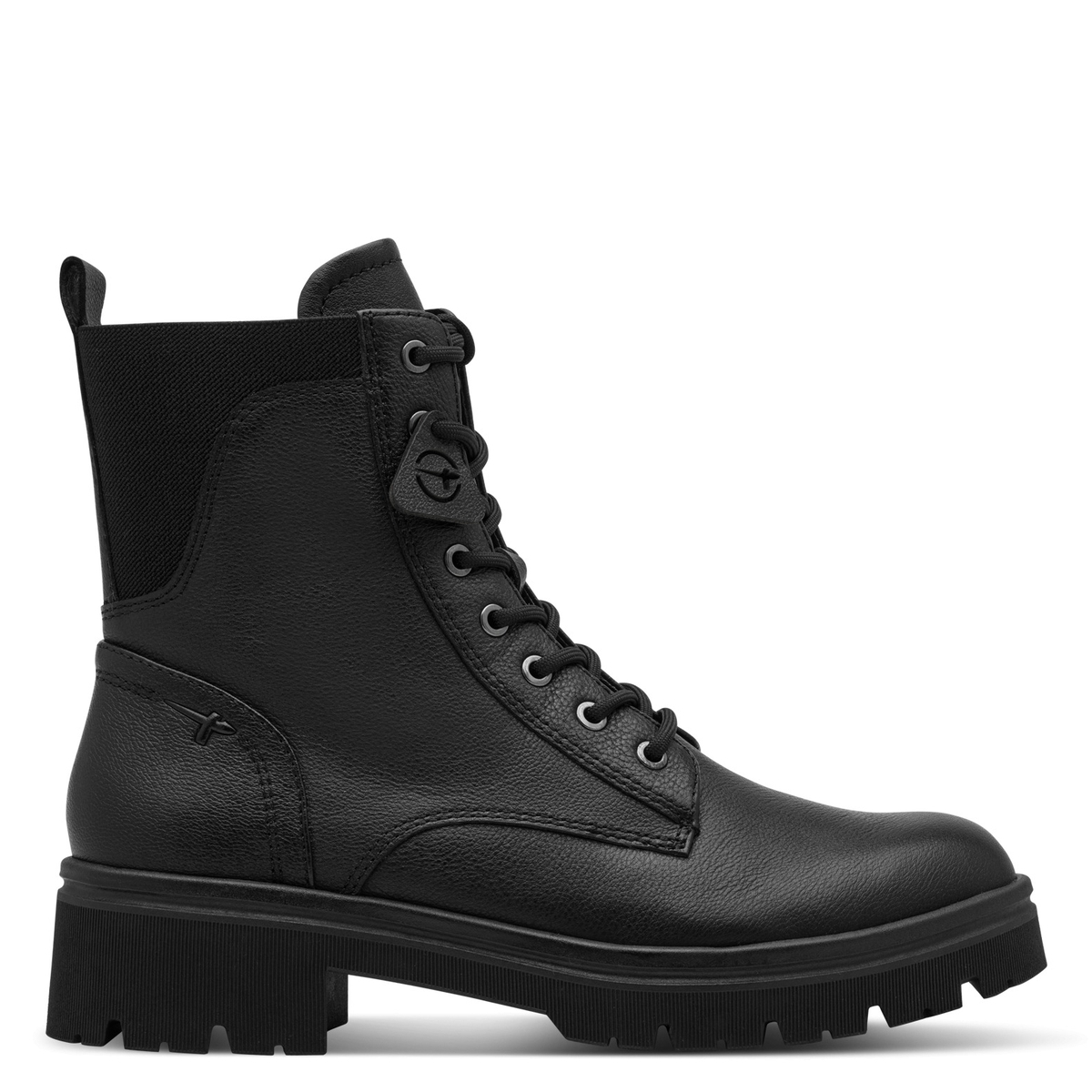 Bottine en cuir noir, TAMARIS