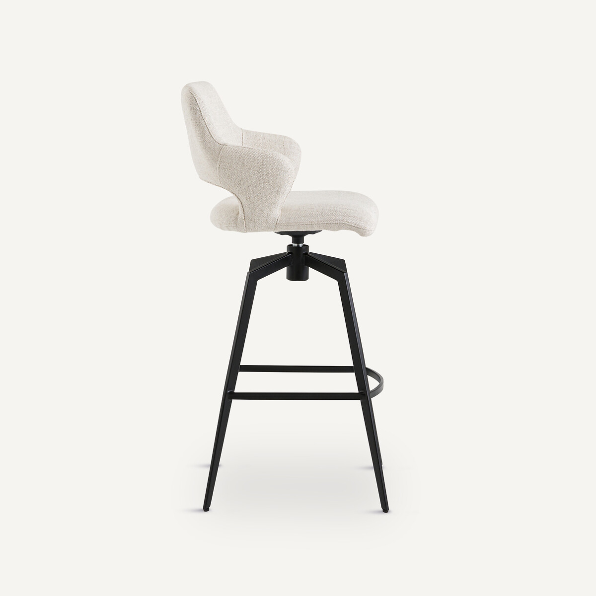 Fauteuil de bar pivotant toile nattée, Asyar ficelle, AM.PM