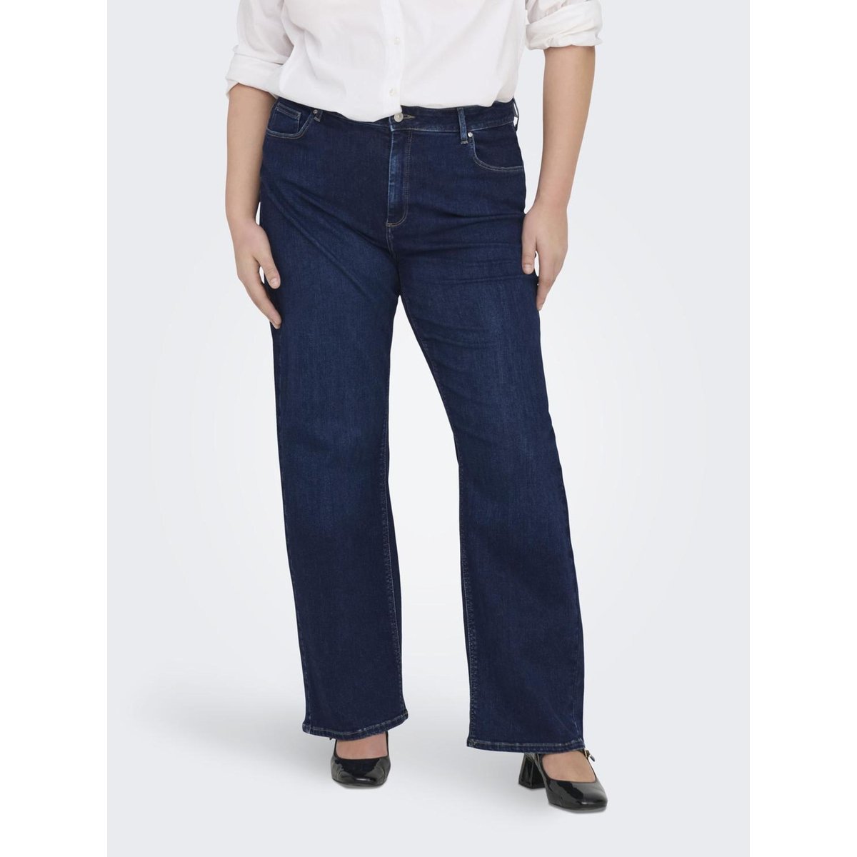 Jean À Jambe Large dark blue denim, ONLY CARMAKOMA