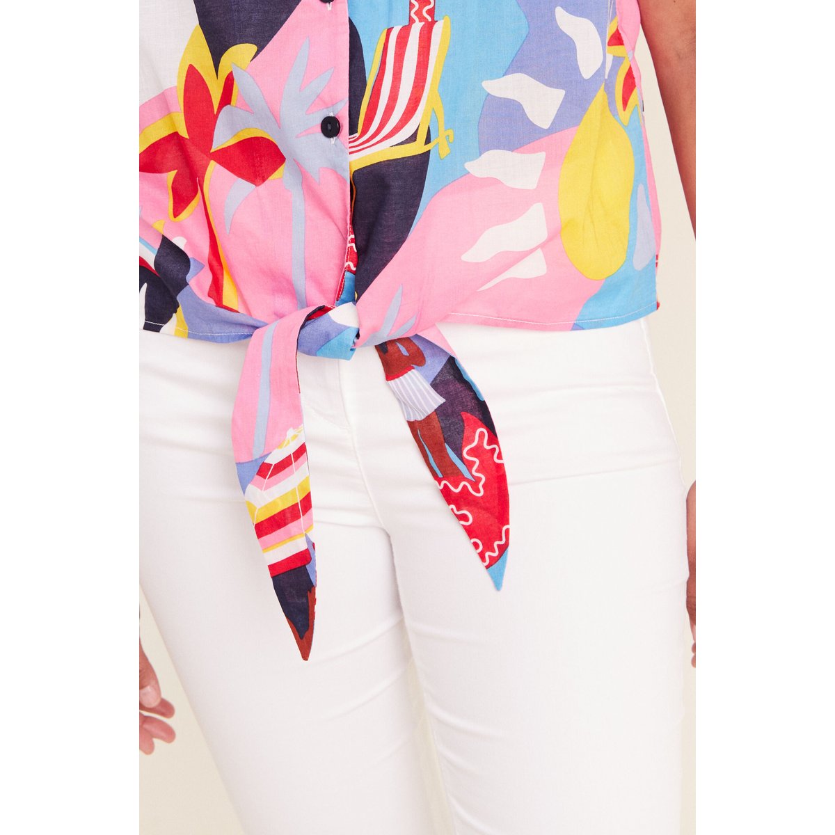 Chemise ample courte à manches courtes multicolore, BREAL