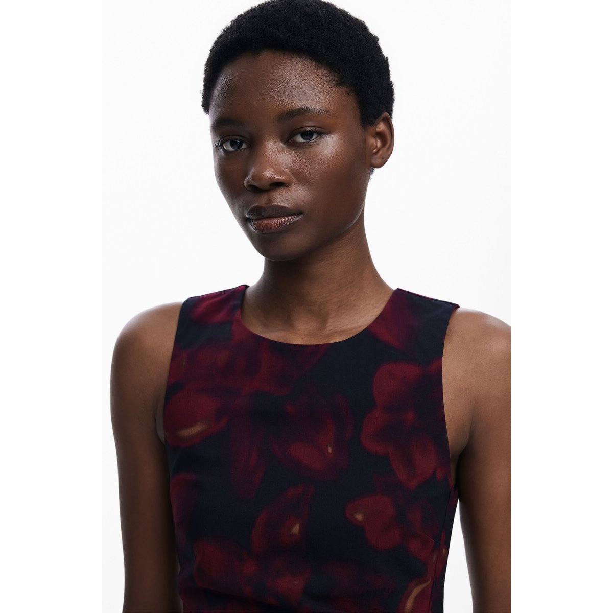Robe chasuble froncée rouge, DESIGUAL