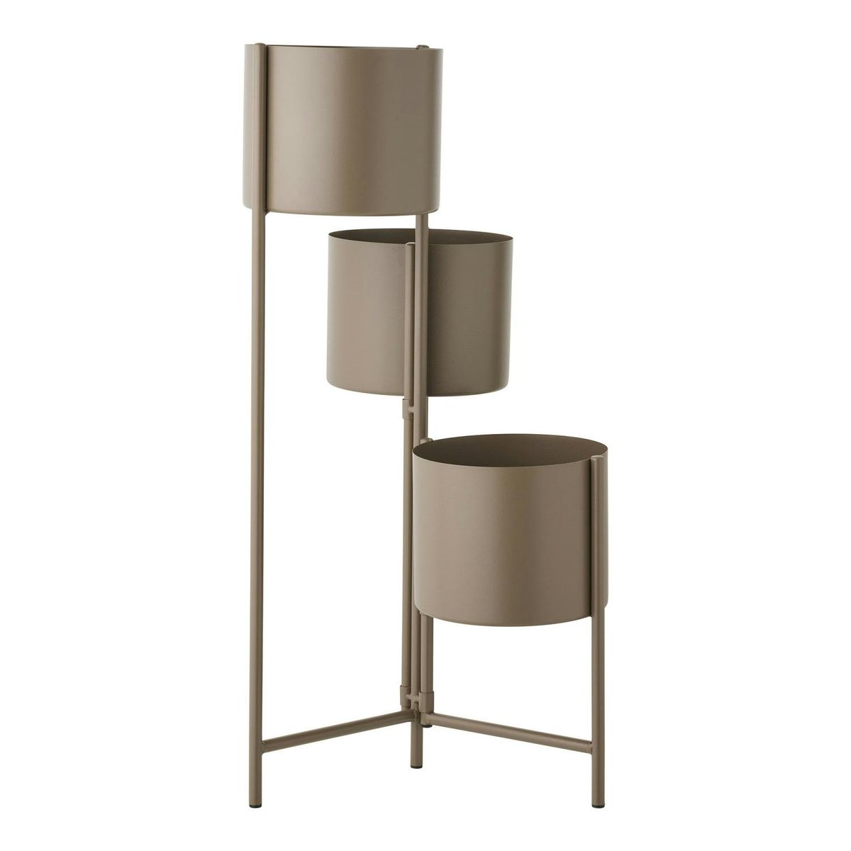 Cache-pot haut salon en métal marron, 3 contenants marron, PIER IMPORT
