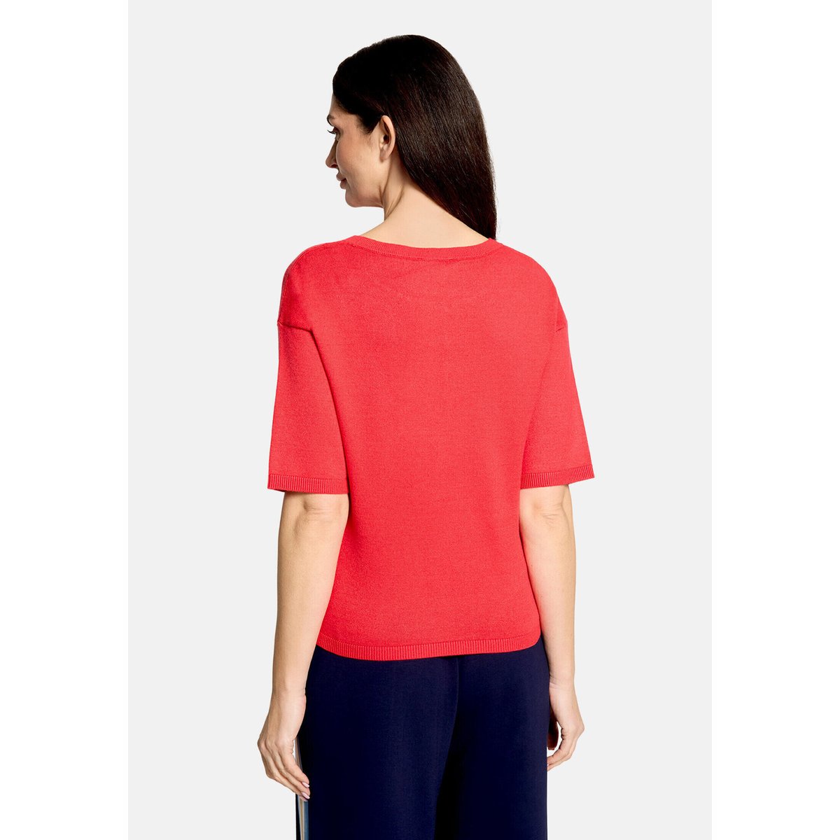 Pull-over en maille à encolure ronde rouge, CARTOON