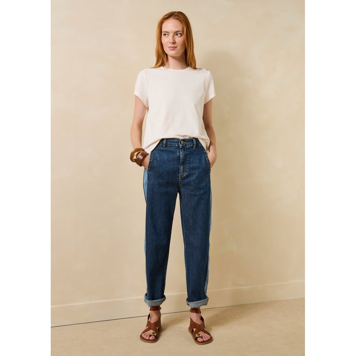 T-shirt manches courtes en coton biologique sahara, LA FEE MARABOUTEE