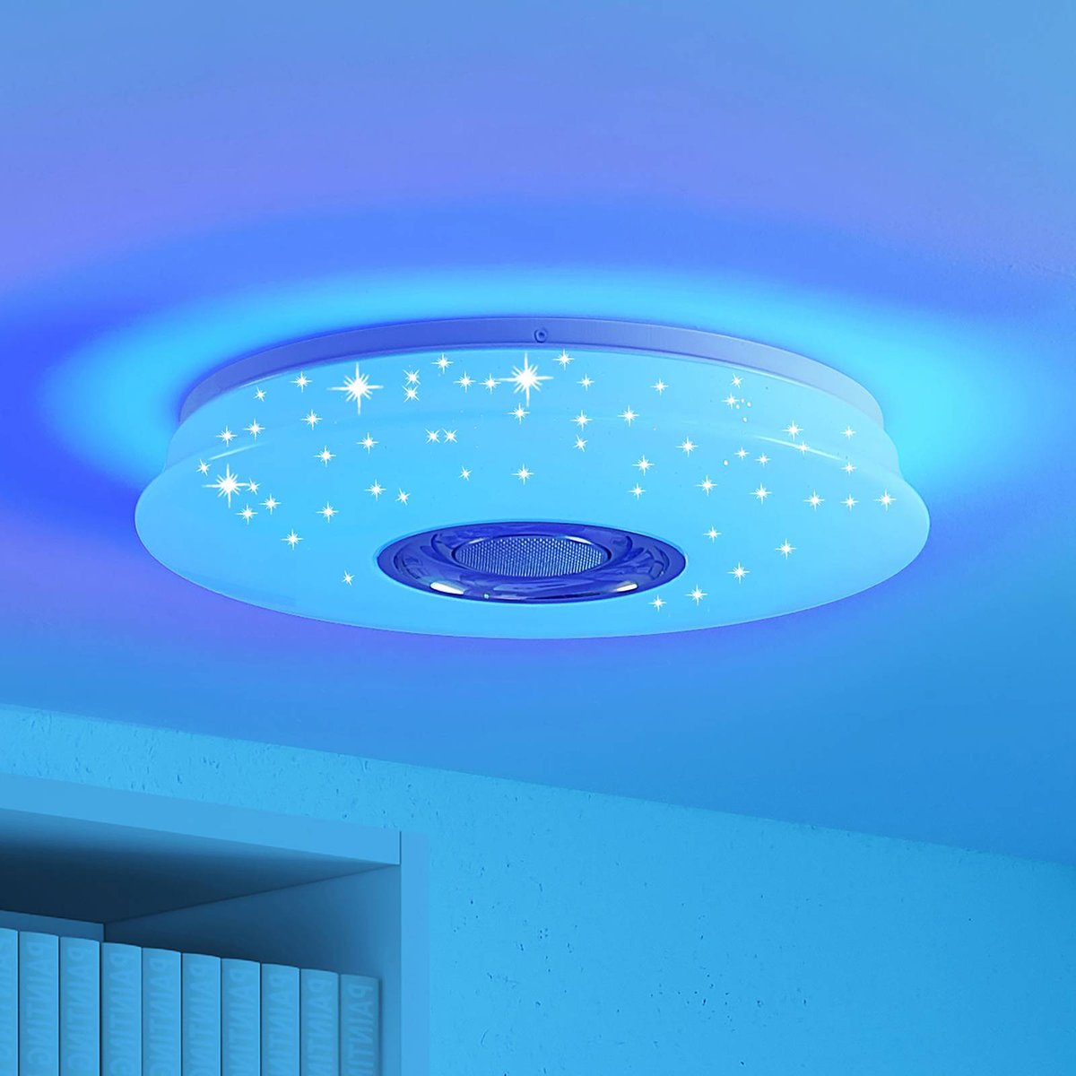 Plafonnier  moderneLED, Elpida blanc opale, LINDBY