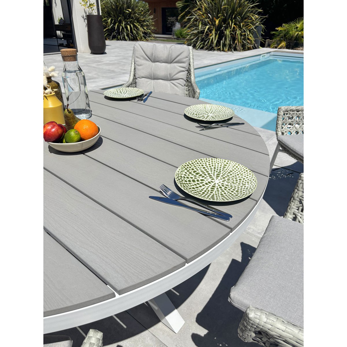 Ensemble repas de jardin 6 places ELBA blanc, REMARQUABLE