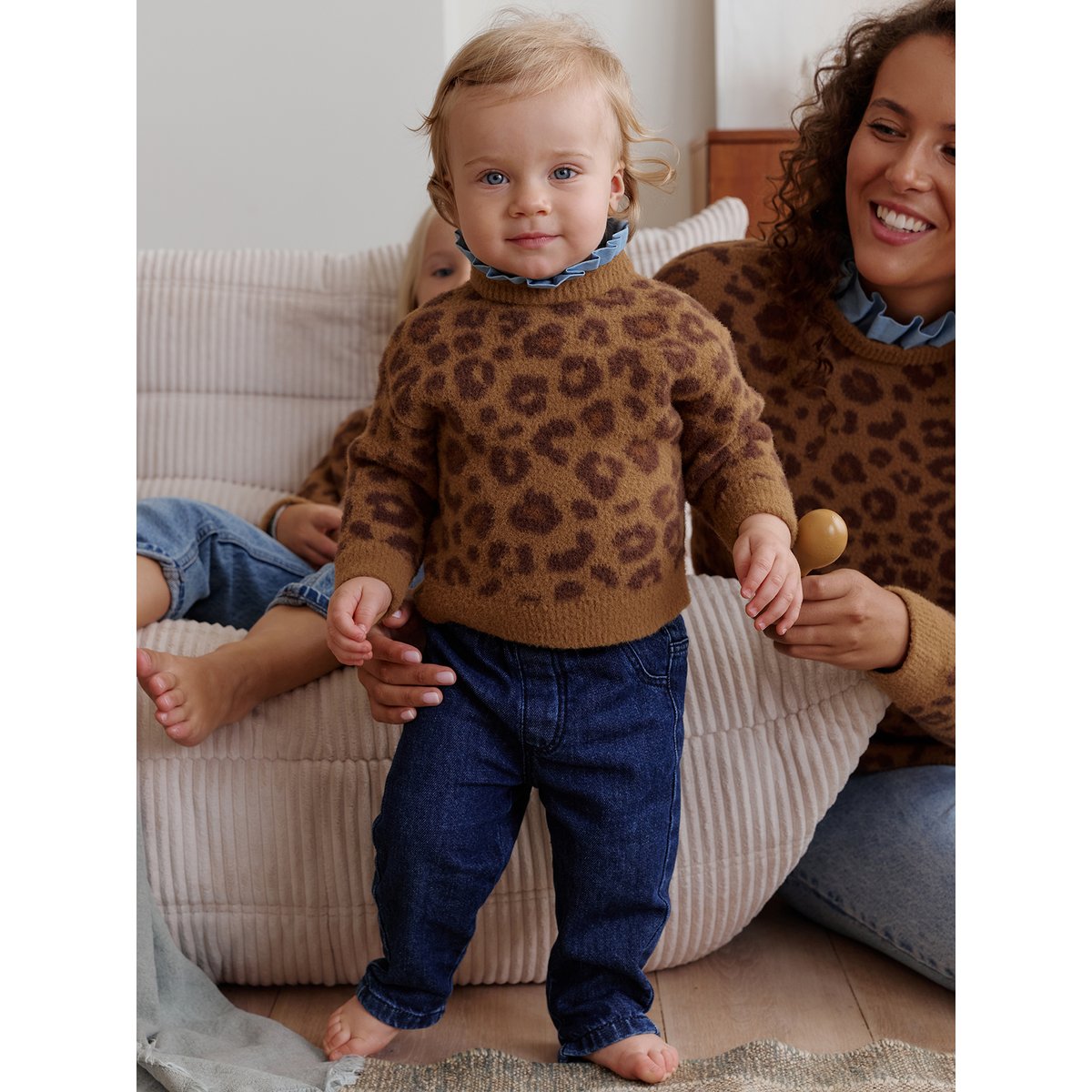 Pull bébé léopard capsule famille marron, VERTBAUDET