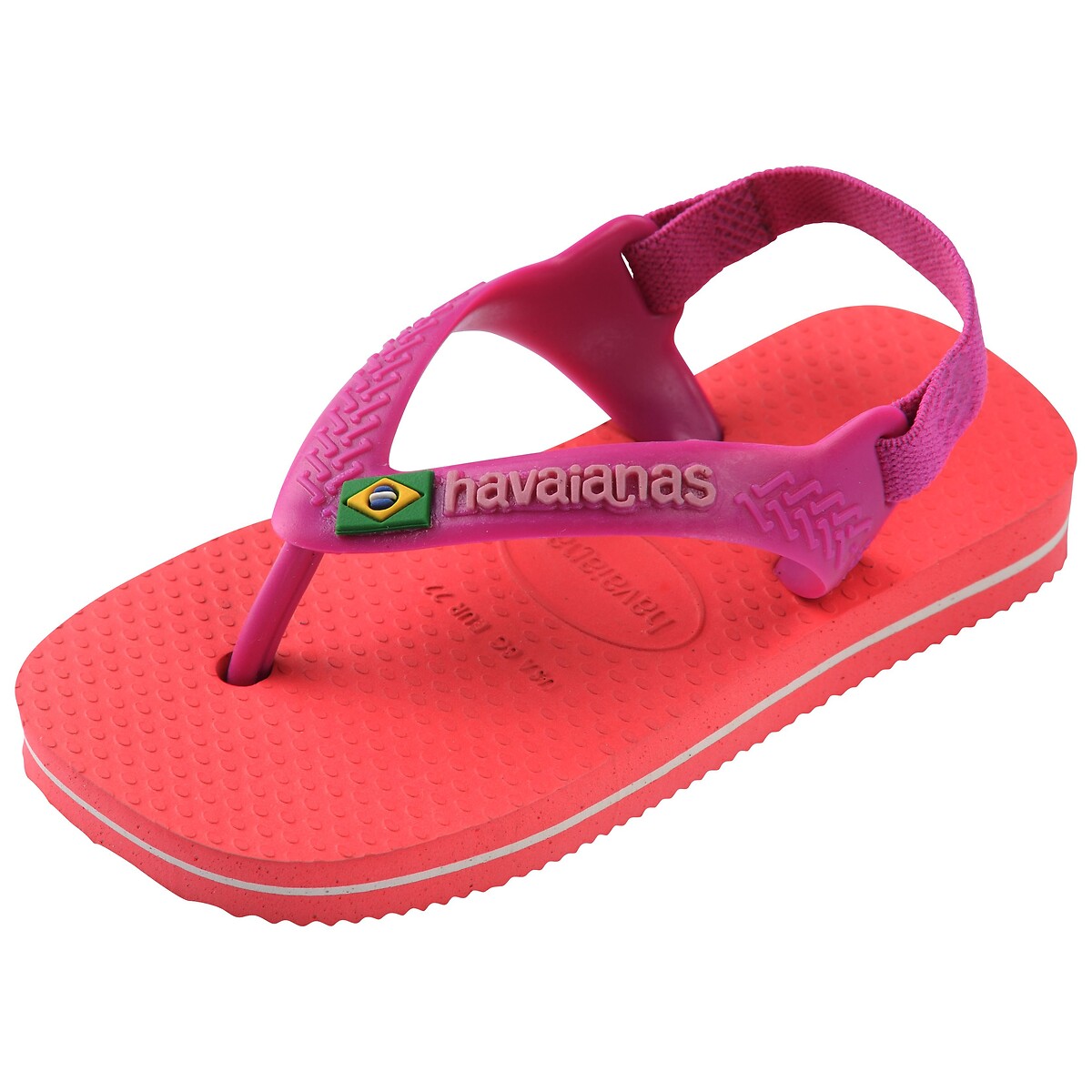 Sandalias de dedo BABY BRASIL LOGO rosa rojo coral, HAVAIANAS
