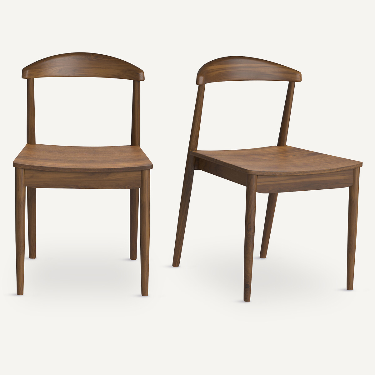 Lot de 2 chaises, Galb bois noyer, AM.PM