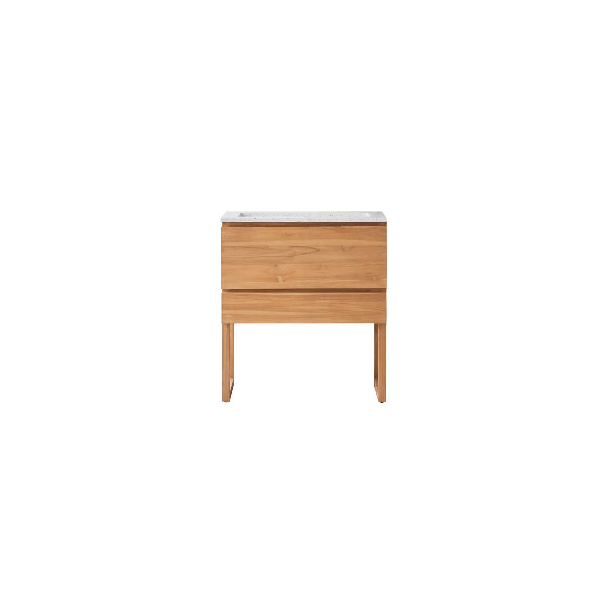 Meuble Salle De Bain en Teck massif, EDGAR beige, TIKAMOON