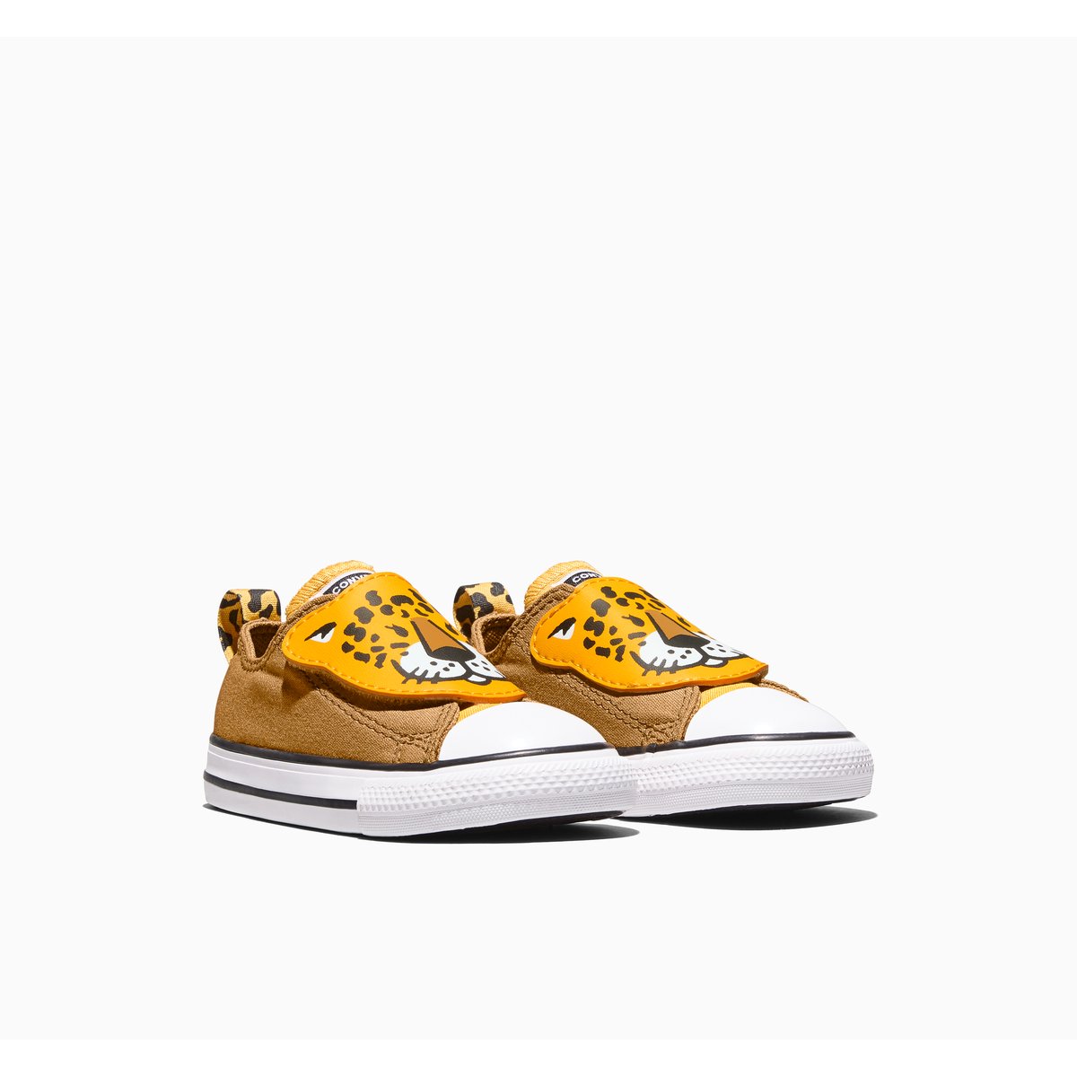Baskets CHUCK TAYLOR ALL STAR ONE STRAP LEOPARDS EASY-ON honey stick brown/gold palm/white, CONVERSE