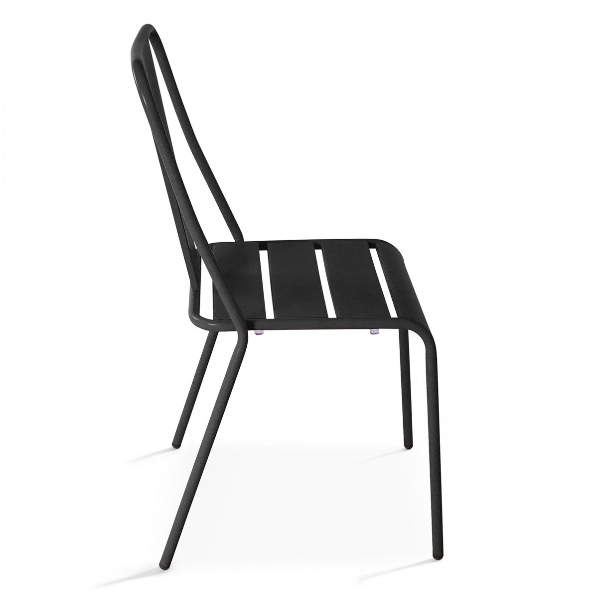Salon de jardin table et 8 chaises bistrot en acier, PALAVAS gris anthracite, OVIALA
