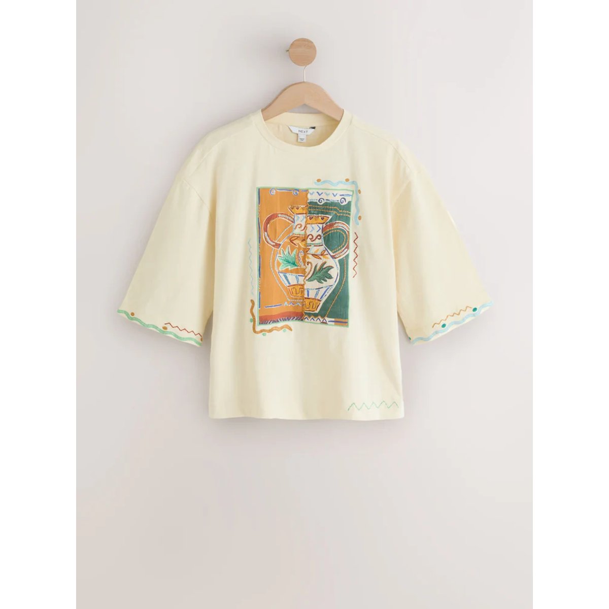 T-shirt à manches courtes et motif vase vert menthe, NEXT