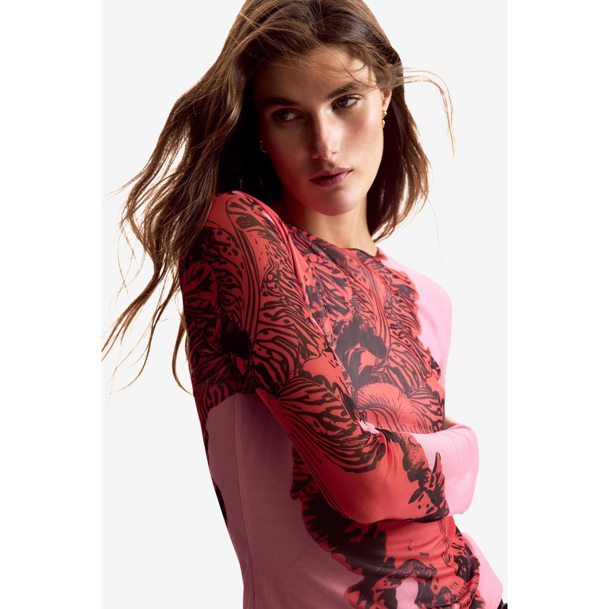 T-shirt conçue par mr. christian lacroix rouge, DESIGUAL
