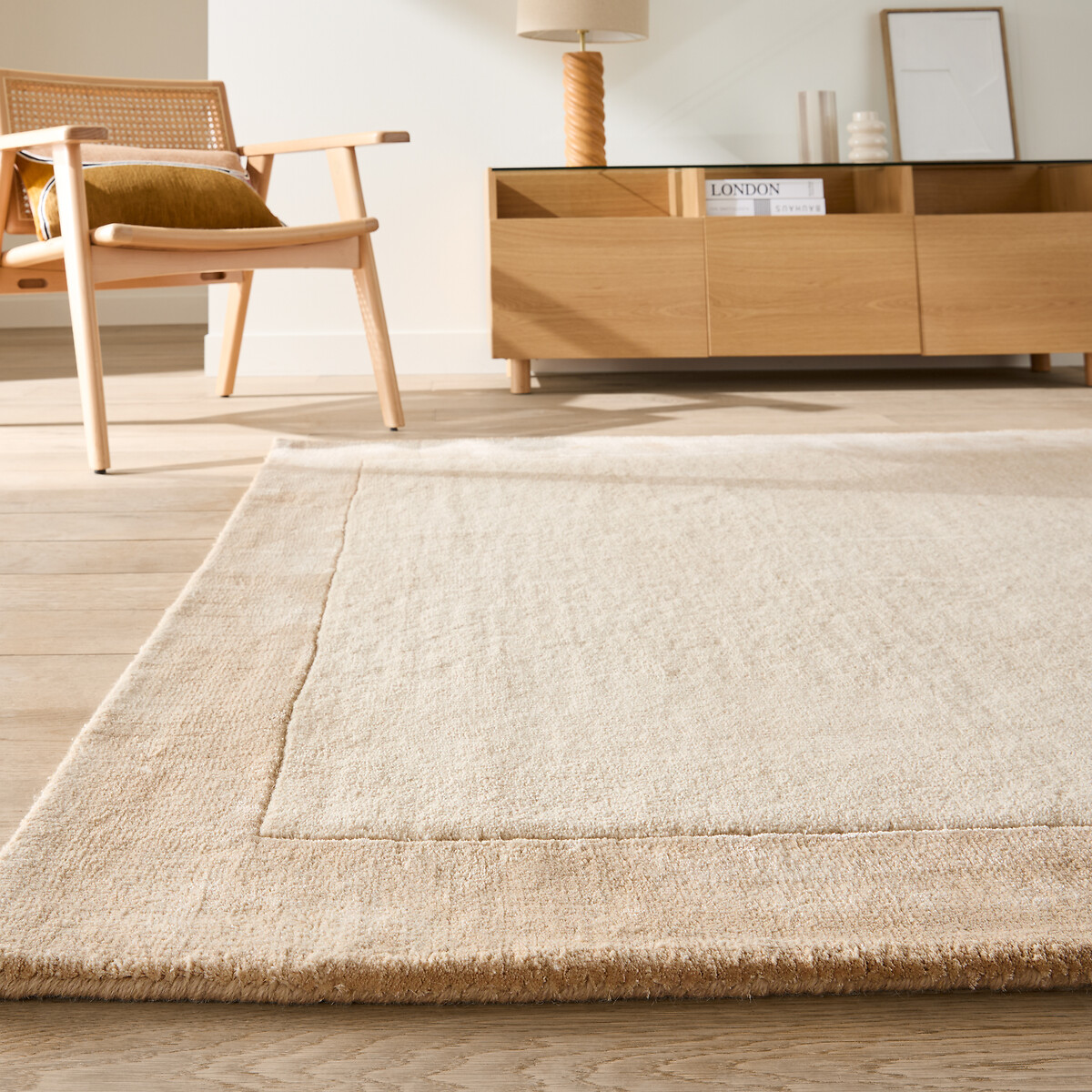 Tapis laine et viscose, Duoma beige rosé, LA REDOUTE INTERIEURS