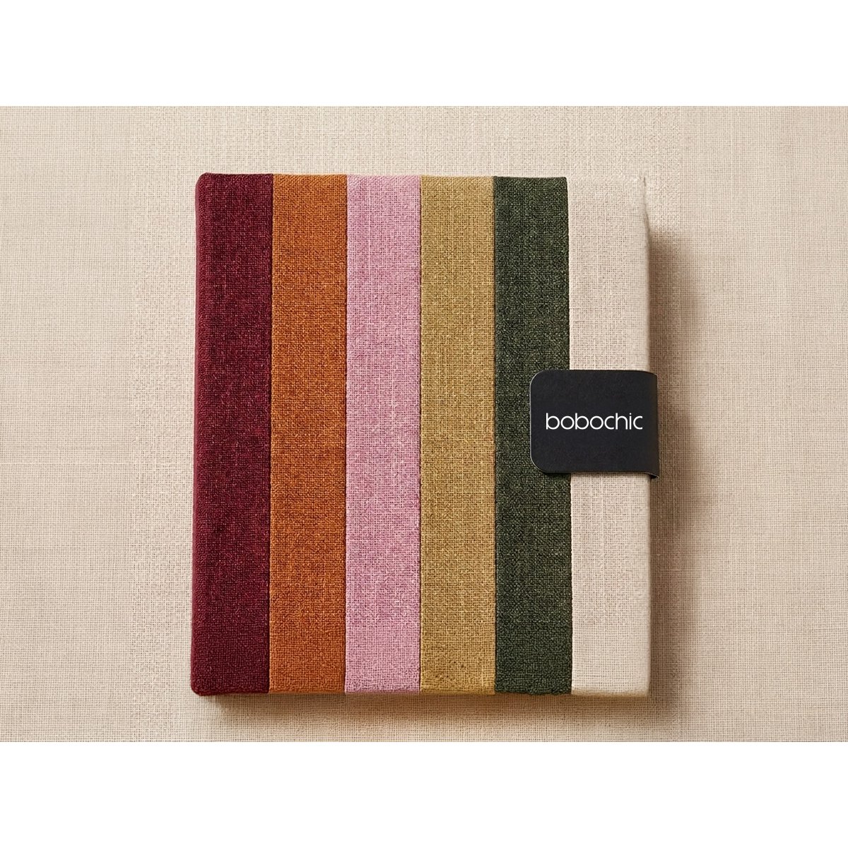 Canapé panoramique convertible 4 places en tissu chenille, CELESTE rouge, BOBOCHIC