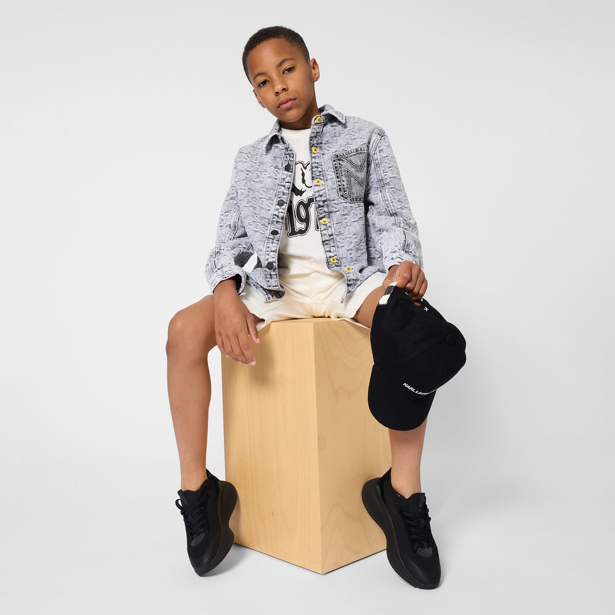 Short en jean blanc, BOSS KIDSWEAR