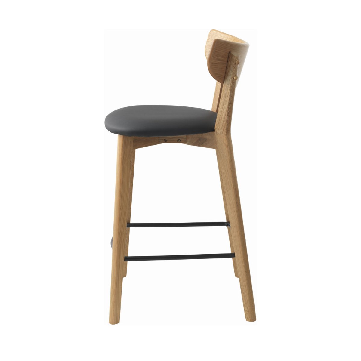 Lot de 2 chaises de bar en bois et simili H67cm- AUDE bois clair, DRAWER